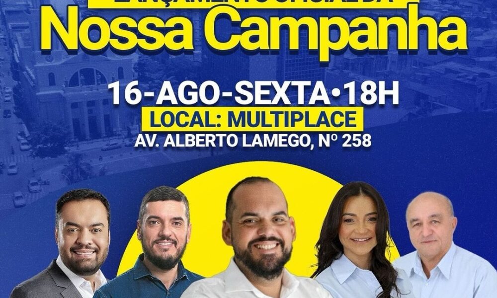 Governador Cláudio Castro na festa de lançamento da candidatura de Marquinho Bacellar