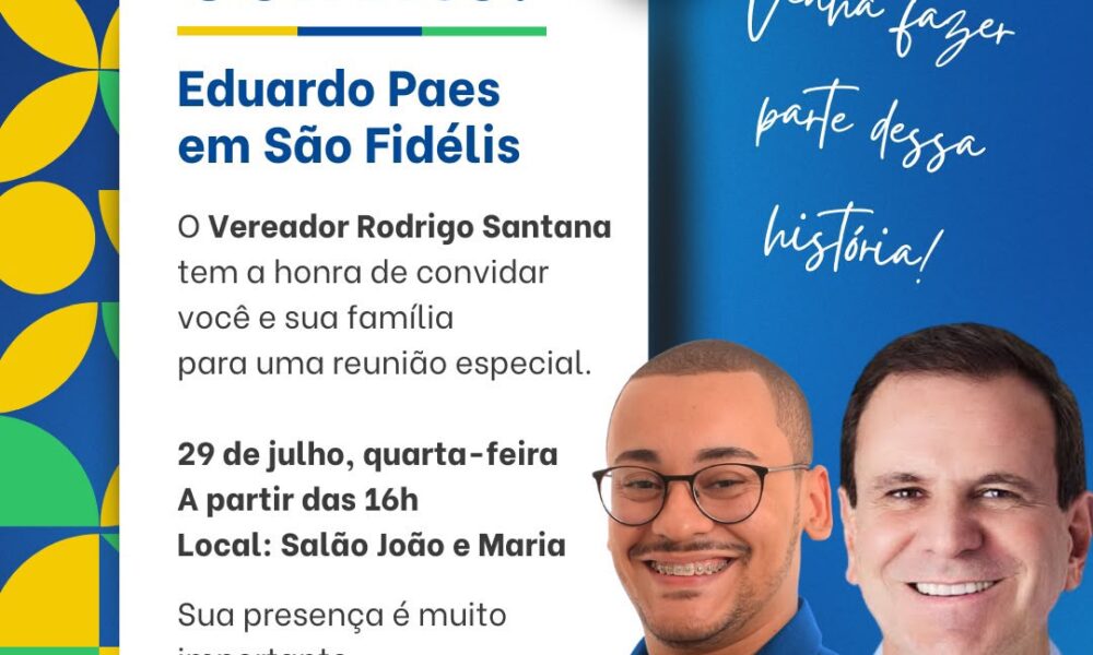Eduardo Paes em Macaé e São Fidélis nesta quarta-feira