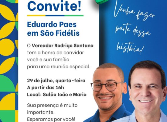 Eduardo Paes em Macaé e São Fidélis nesta quarta-feira